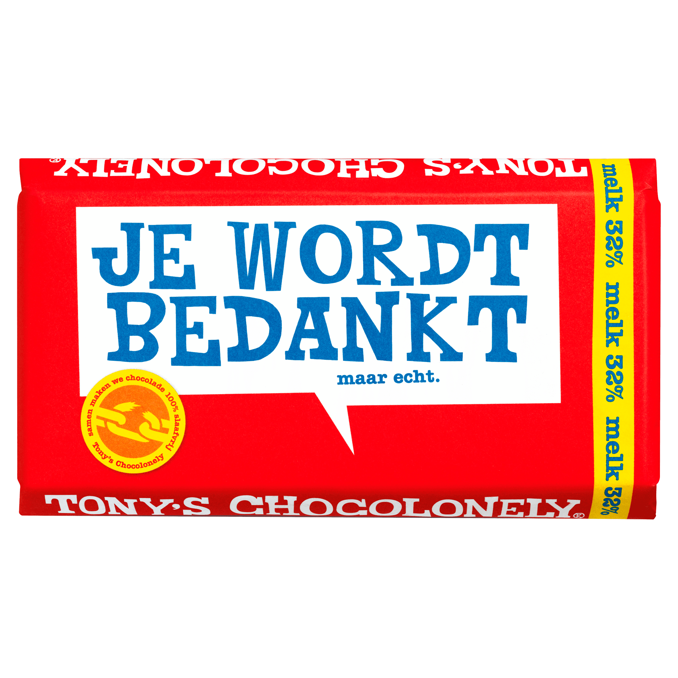 Tony's Chocolonely Melk Bedankt