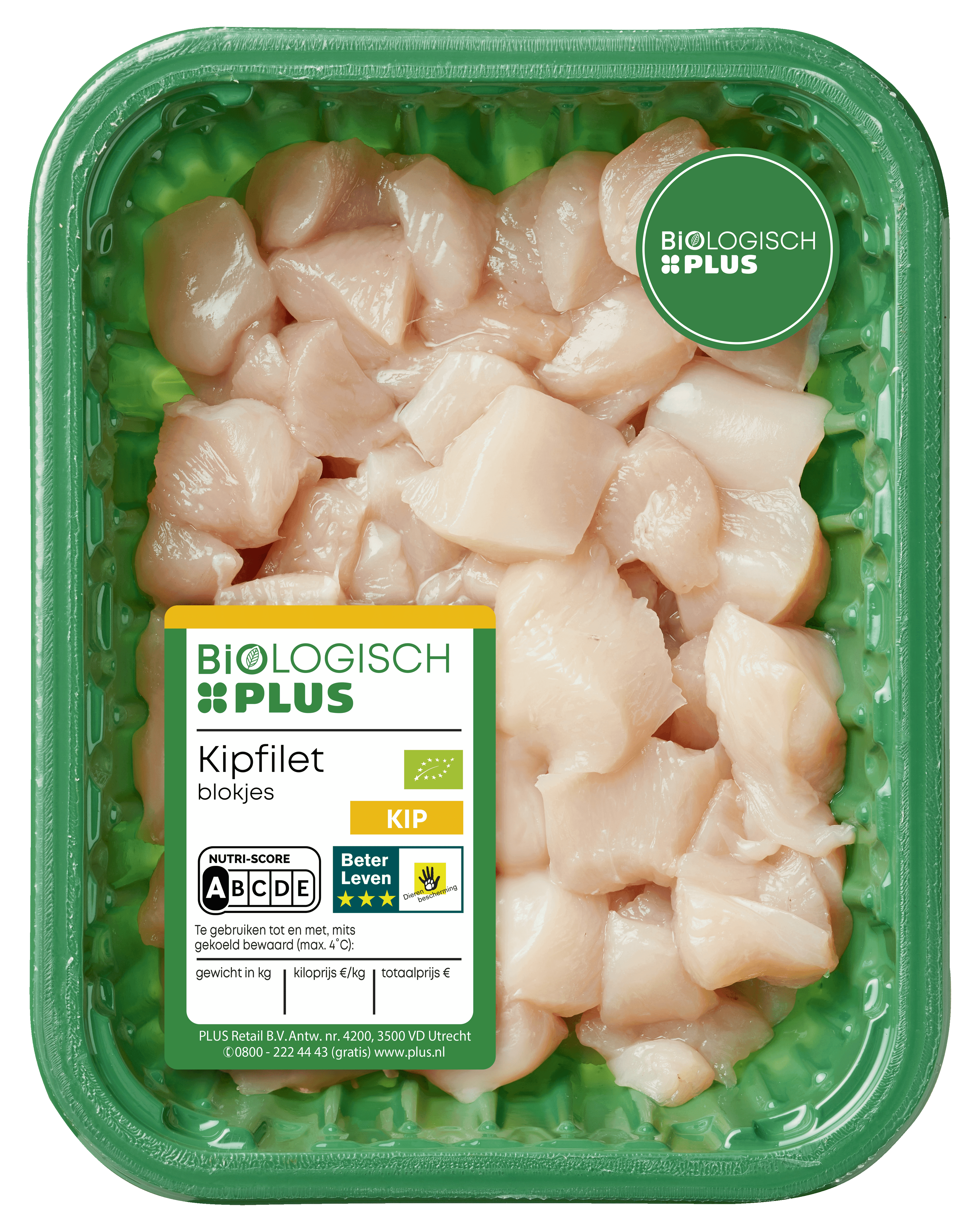Biologisch PLUS Kipfiletblokjes