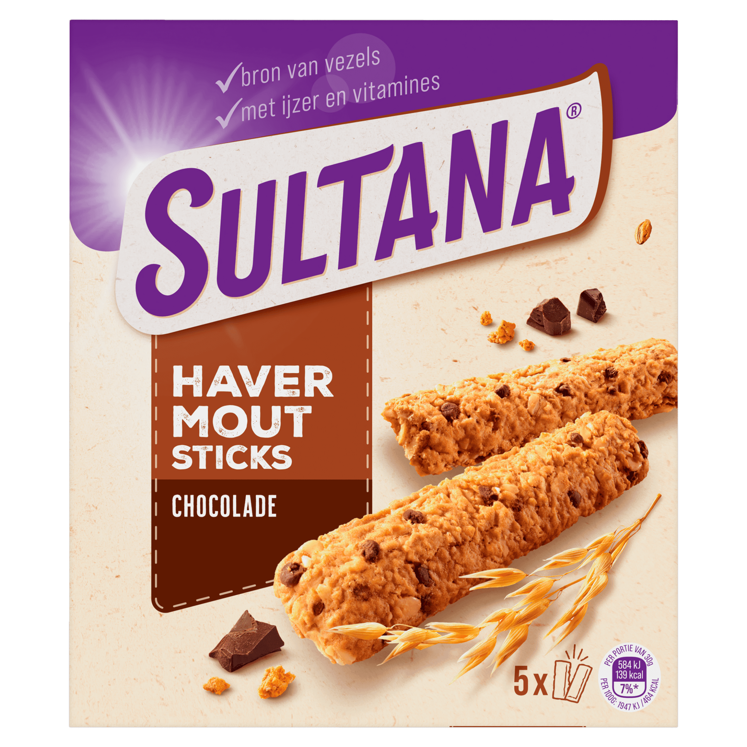 Verkade Sultana havermout sticks chocolade