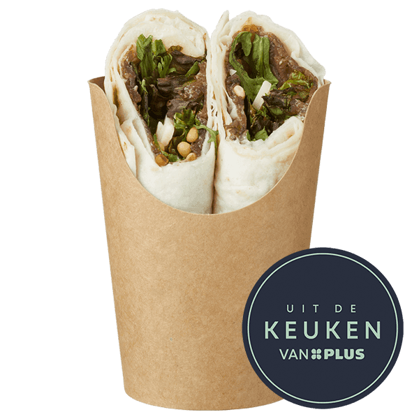Uit de keuken van PLUS Wrap met carpaccio