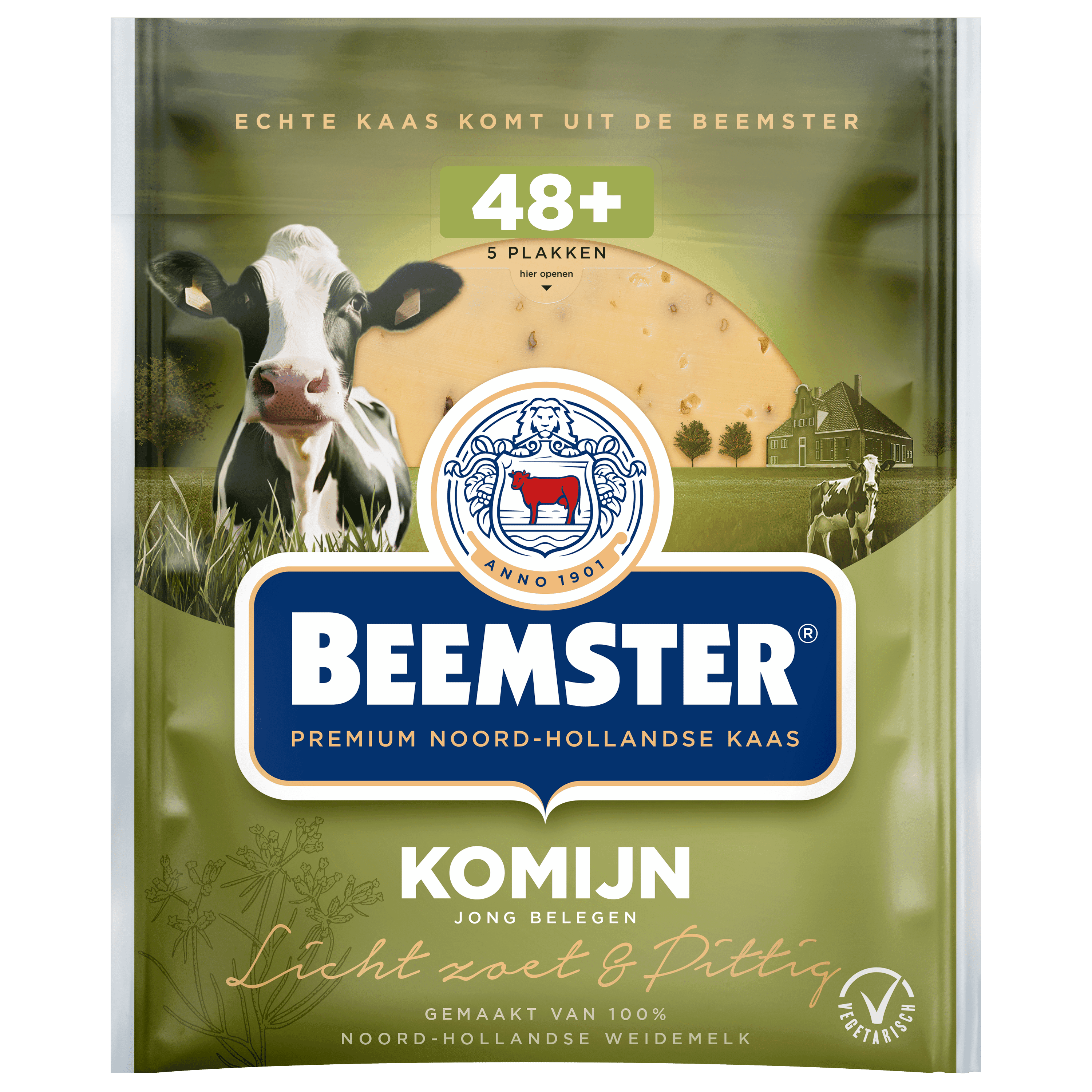 Beemster 48+ Jong Belegen Komijn Plakken