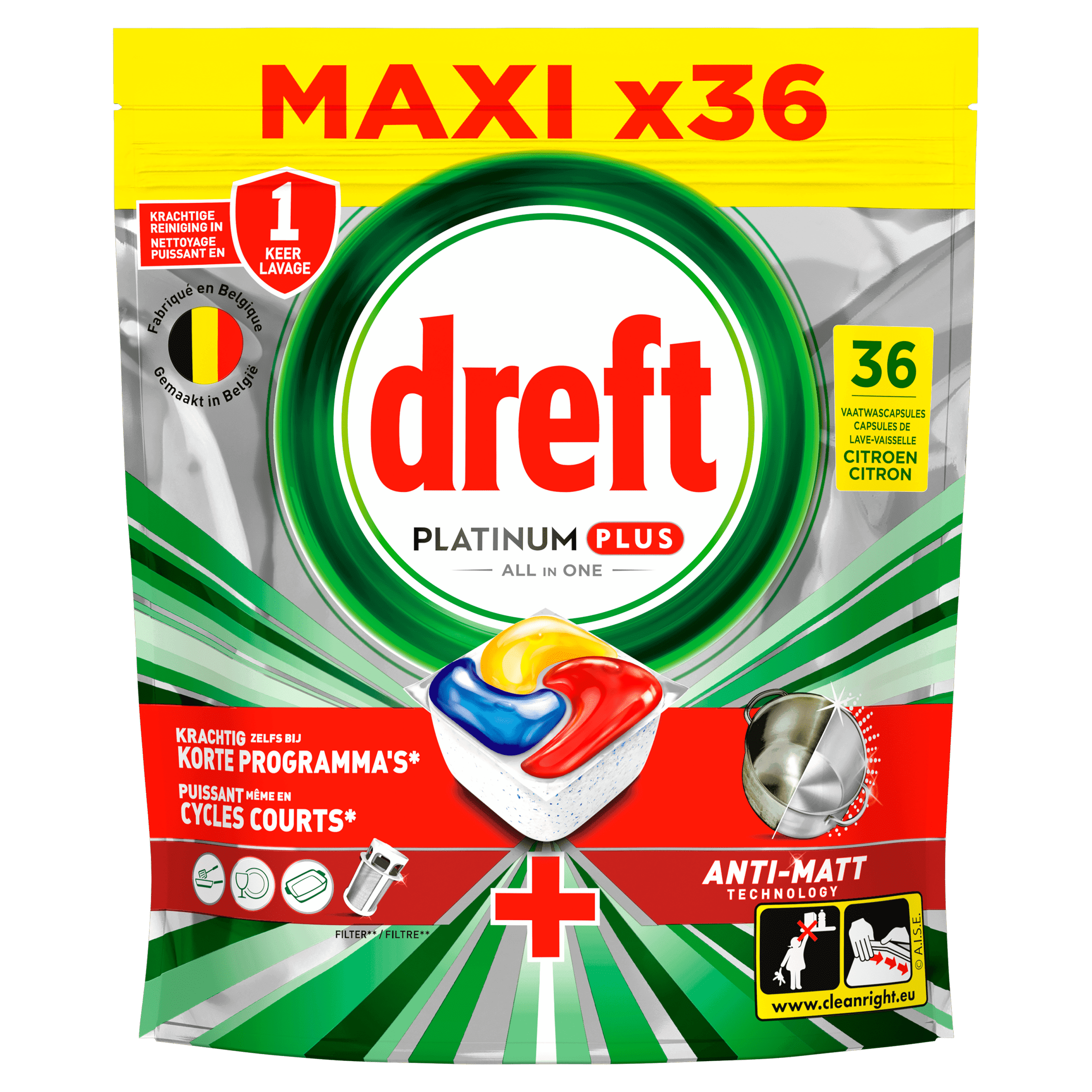 Dreft Platinum Plus vaatwascapsules Lemon