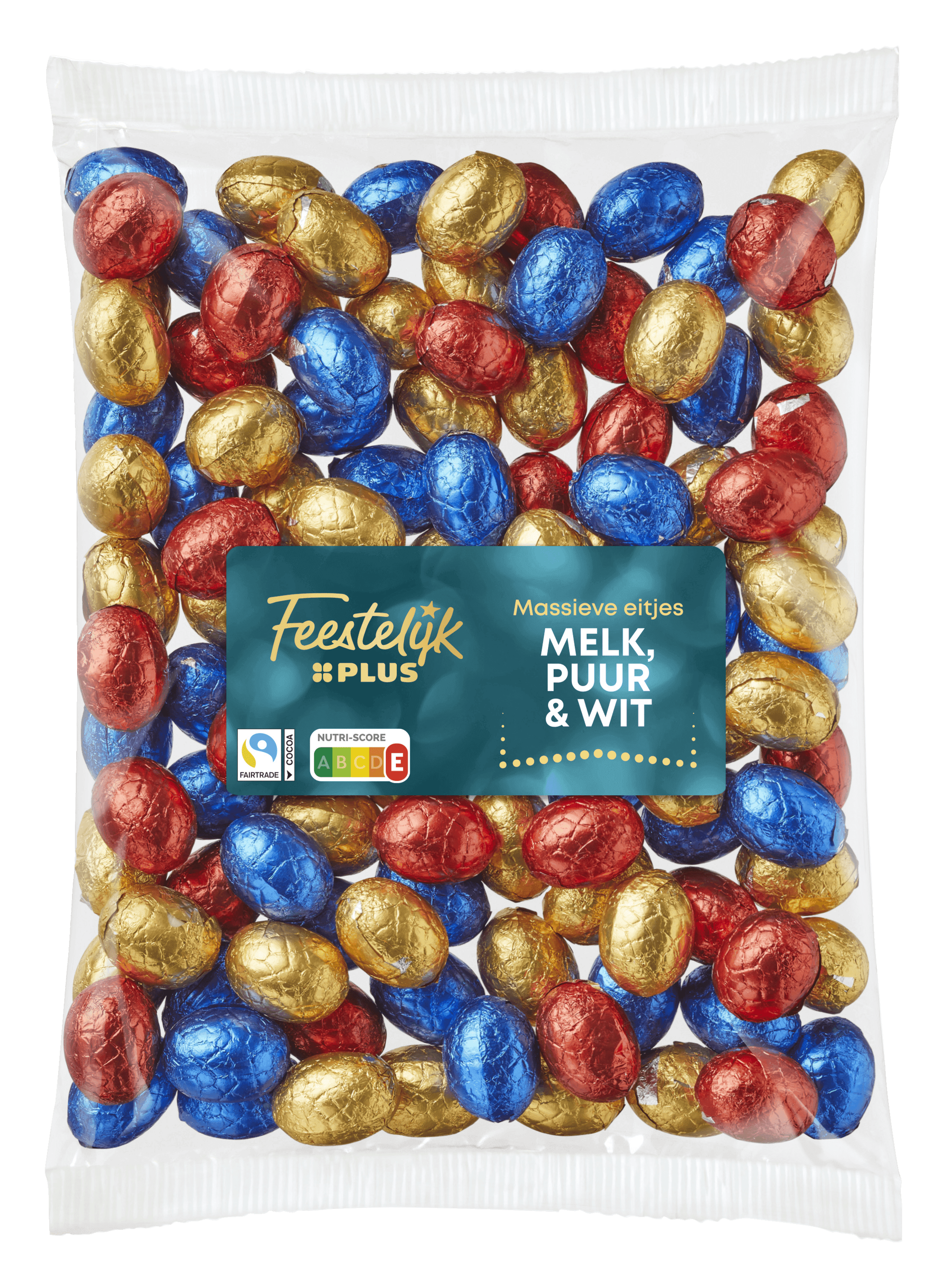 Feestelijk PLUS Paaseieren Melk Puur Wit massief FT