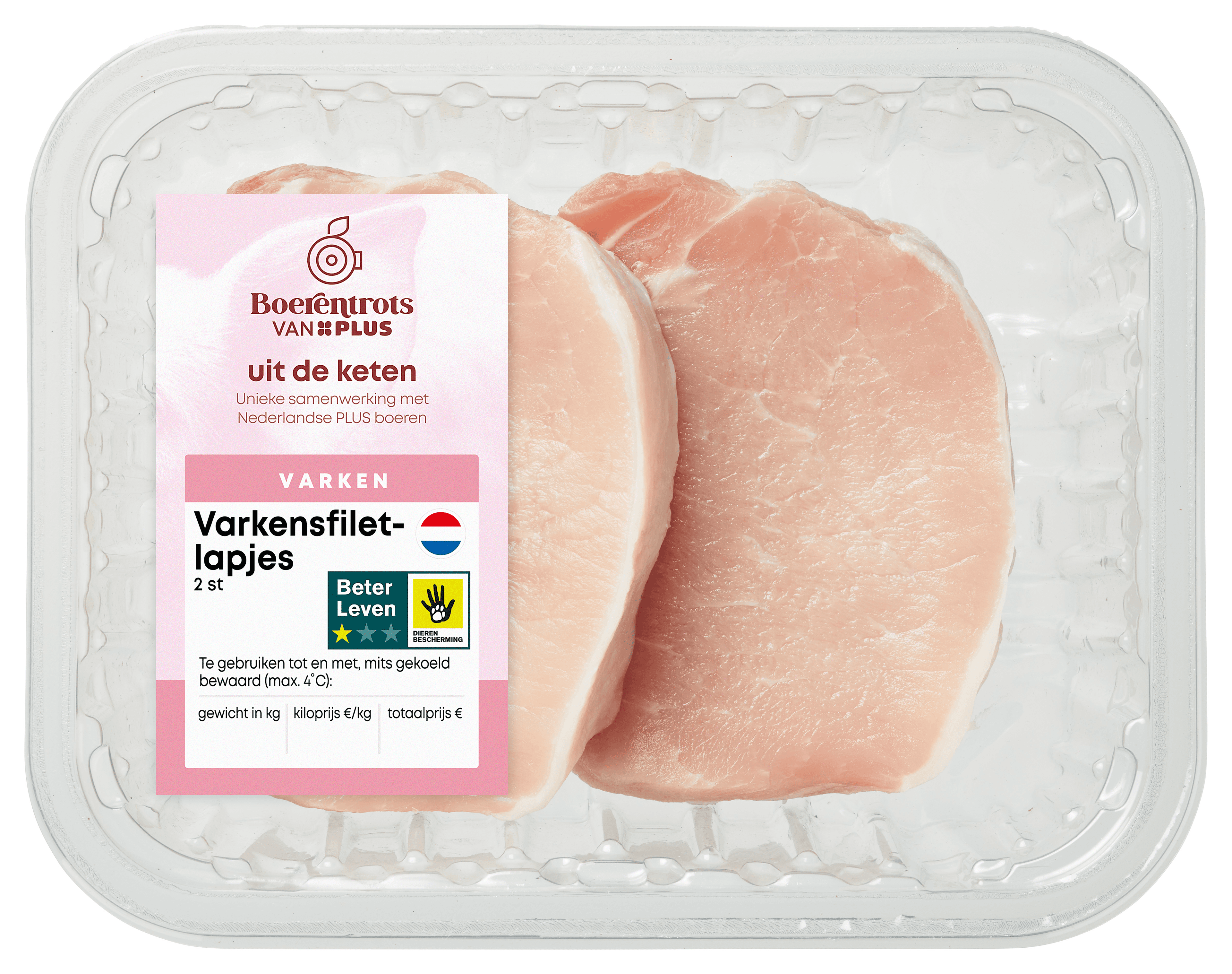 PLUS Boerentrots Varkensfiletlapjes 2 stuks