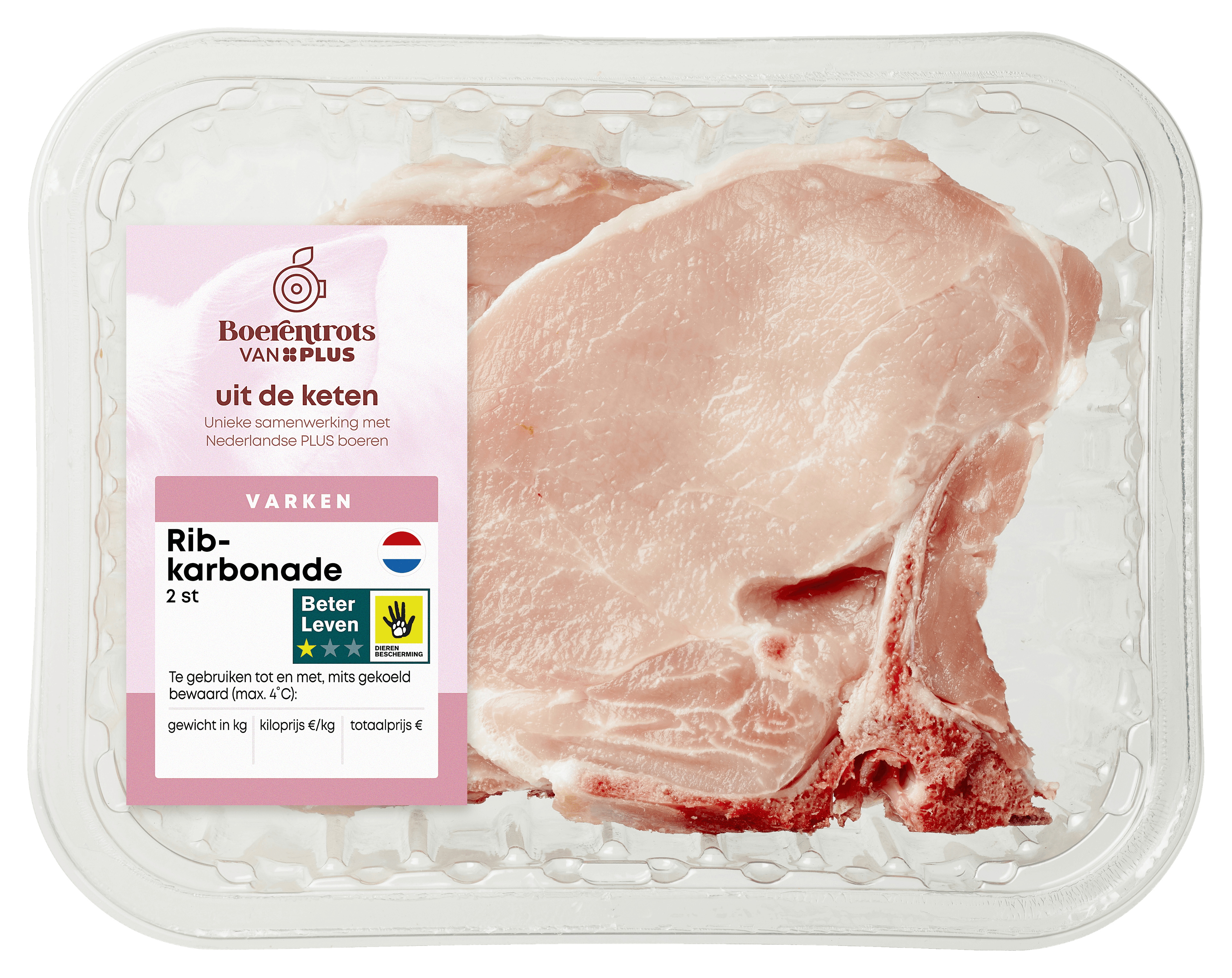 PLUS Boerentrots Ribkarbonade 2 stuks