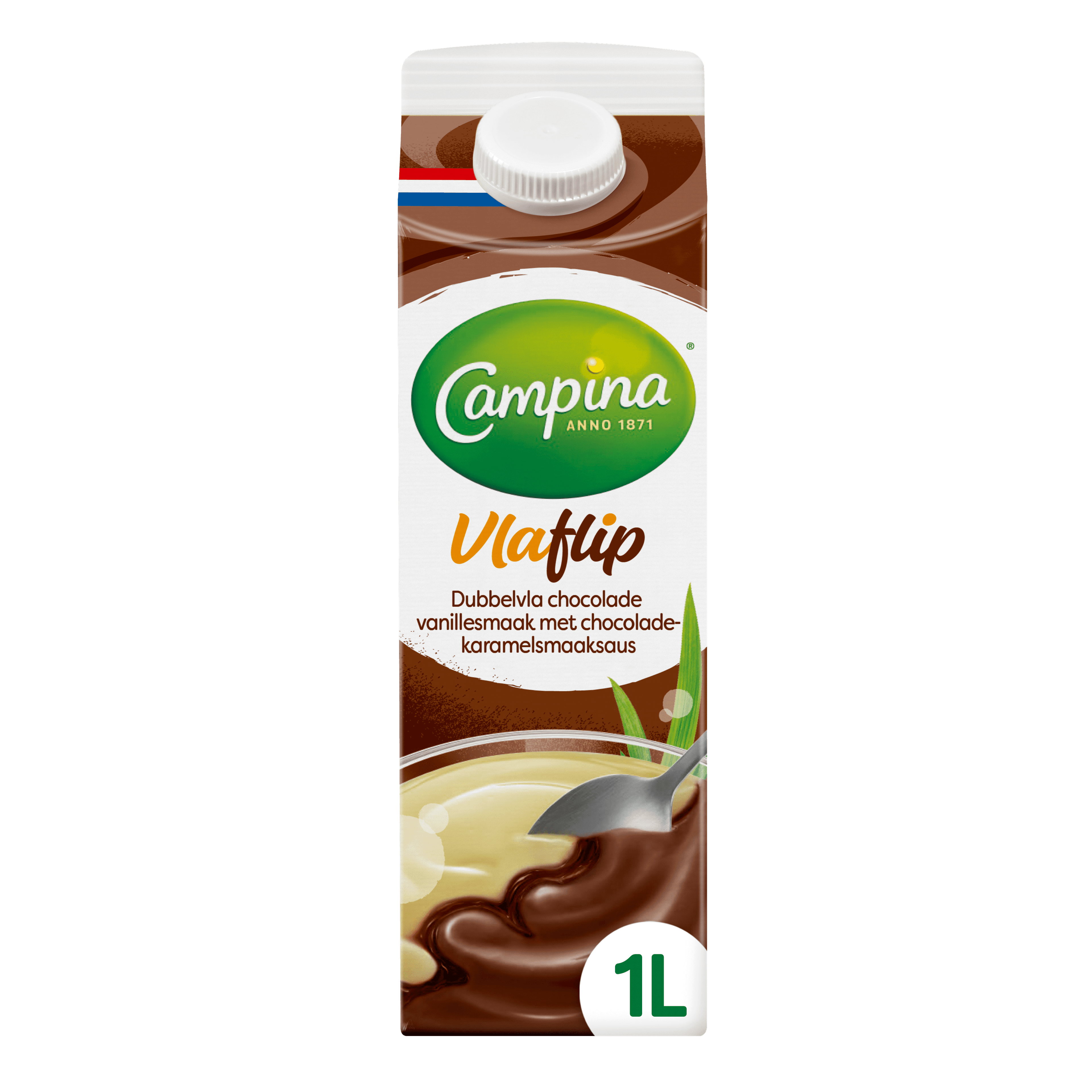 Campina Vlaflip dubbel vanille-choco-karamel