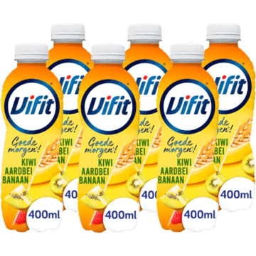 Vifit Goedemorgen! Drinkontbijt Aardbei/Kiwi/Banaan 6 x 400 ml