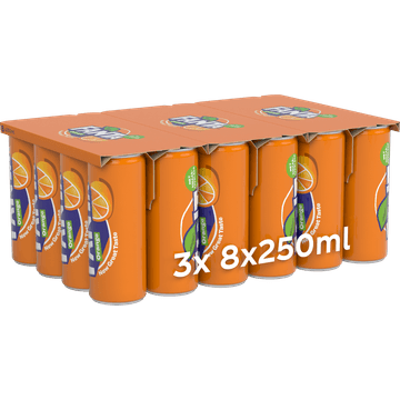 Fanta Orange Frisdrank 3x 8x250 ml