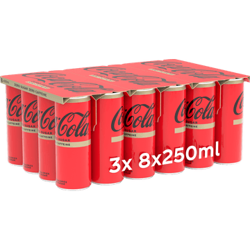 Coca-Cola Zero Sugar Zero Caffeine 3x 8x250 ml