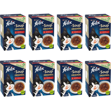 Felix Soup Farm Selectie met Rund, Kip en Lam Kattensoep 8 x 6 x 48g
