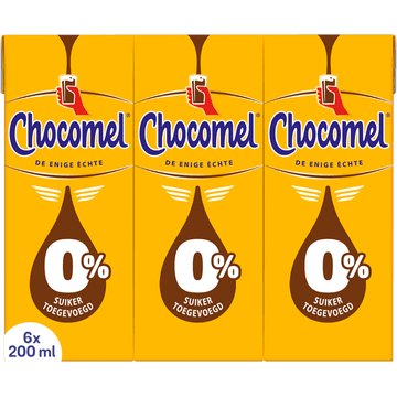 Chocomel 0% suiker toegevoegd 6x200ml