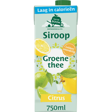 Van de Boom Groene Thee Citrus Siroop 0,75L