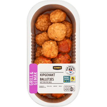 Jumbo Grill & Gemak Kipgehaktballetjes met Piri Piri Saus 194 g