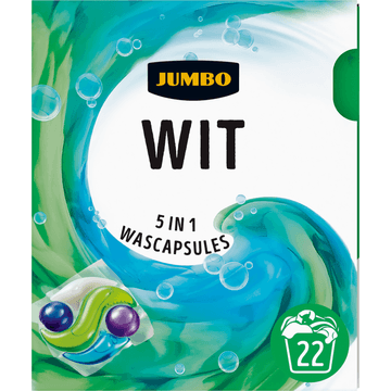 Jumbo Wascapsules 5 in 1 Wit 22 Wasbeurten