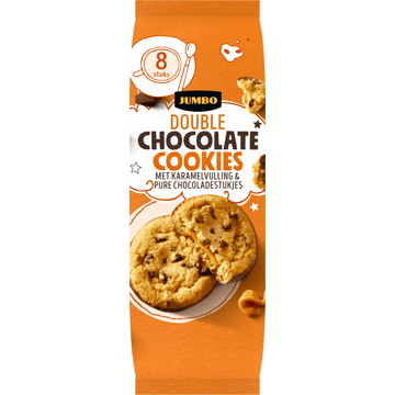 Jumbo Double Chocolate Cookies met Karamelvulling 200 g