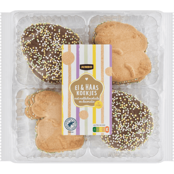 Jumbo Ei & Haas Koekjes met Melkchocolade en Decoratie 220 g