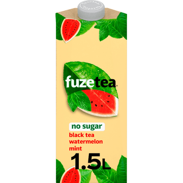 FuzeTea No Sugar Black Tea Watermeloen- en Muntsmaak Frisdrank 1,5 L