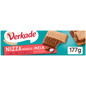 Verkade Nizza Kokos koek melkchocolade 177 g