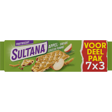 Sultana tussendoor koek Appel voordeelpak 7 x 3 stuks (306 g)