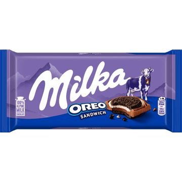 Milka Chocoladereep Oreo Sandwich 92 g
