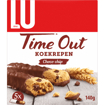 LU Time Out Choco Chip Koekrepen Chocolade (5 repen) 140g