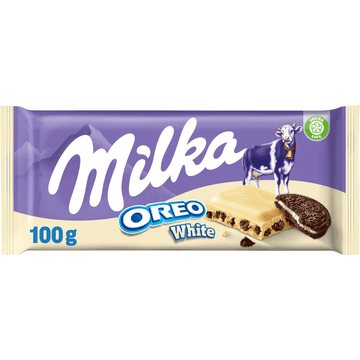 Milka Chocoladereep witte chocolade en Oreo 100 g