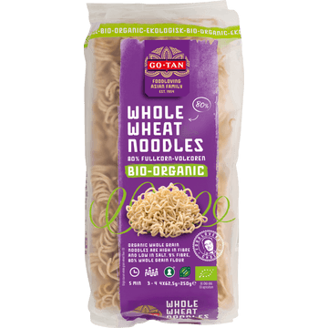 Go-Tan Whole Wheat Noodles Volkoren Bio - Organic 250g