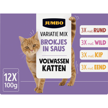 Jumbo Variatie Mix Brokjes in Saus 12 x 100 g