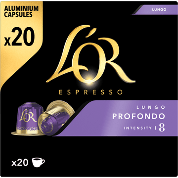 L'OR Espresso Lungo Profondo Gemalen Koffie 20 Stuks 104 g