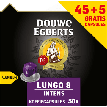 Douwe Egberts Lungo 8 Intens Gemalen Koffie 45 + 5 Gratis Capsules 260 g