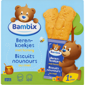 Bambix Berenkoekjes met Honing 1+ Yaar 6 x 2 Stuks 150 g
