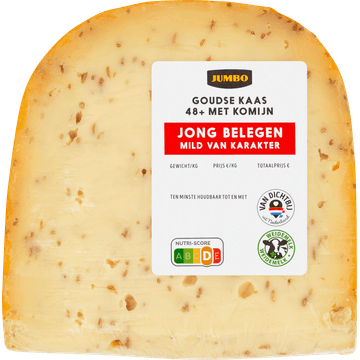 Jumbo Goudse Kaas 48+ Jong Belegen met Komijn Stuk ca. 350 g