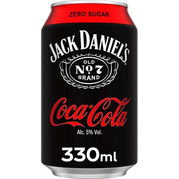 Jack Daniel's Tennessee Whiskey Mixed with Coca-Cola Zero Sugar - 330ML