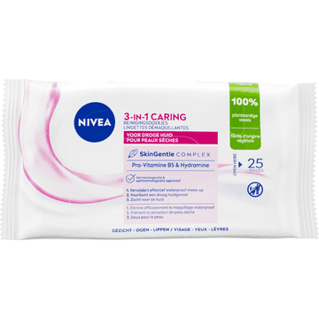 NIVEA 3-in-1 Verzachtende Reinigingsdoekjes - 25 Stuks