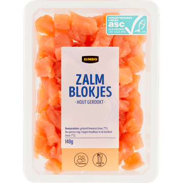 Jumbo Zalm Blokjes Hout Gerookt 140 g