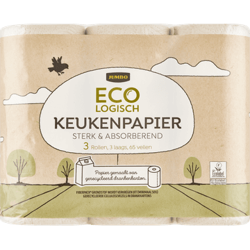 Jumbo Ecologisch Keukenpapier 3 Laags 3 Rollen
