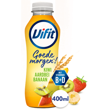 Vifit Goedemorgen! Zuiveldrink Aardbei/Kiwi/Banaan 400 ml
