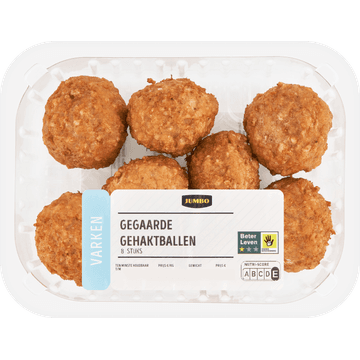 Jumbo Gegaarde Gehaktballen Varken 8 Stuks