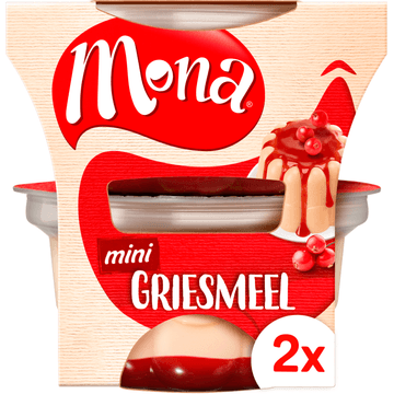 Mona Mini Griesmeel Pudding met Rode Bessensaus 2 x 135 ml
