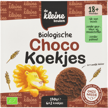 De Kleine Keuken Biologische Choco Koekjes 18+ Maanden 6 x 2 Stuks 150 g