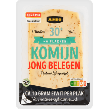 Jumbo Komijn Kaas Jong Belegen 30+ Plakken 190 g