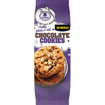 Jumbo Chocolate Cookies Melk, Puur & Wit 200 g