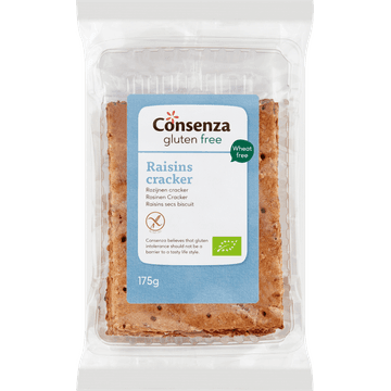 Consenza Gluten Free Rozijnen Cracker 175 g