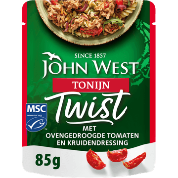 John West Tonijn Twist met Ovengedroogde Tomaten en Kruidendressing 85g