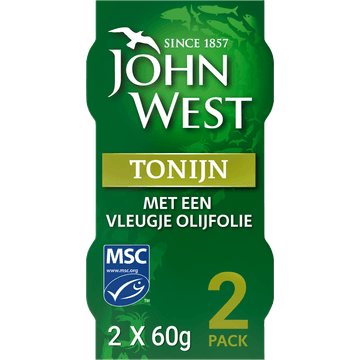 John West Tonijnstukken met een Vleugje Olijfolie 2 x 60g