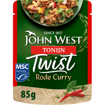 John West Tonijn Twist Rode curry MSC 85 g