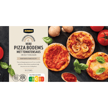 Jumbo Mini Pizzabodems met Tomatensaus 10 Stuks