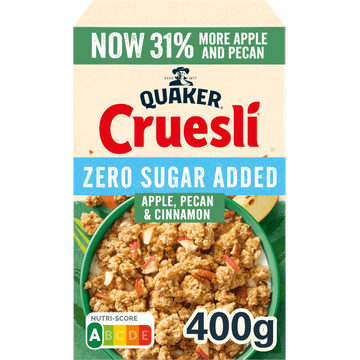 Quaker Cruesli Zero Sugar Added Appel & Pecan & Kaneel 400 gr