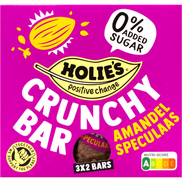 Holie's Crunchy Bar Amandel Speculaas 3 x 2 Stuks 6 x 20 g