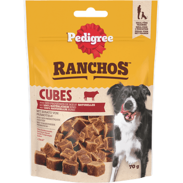 Pedigree Ranchos Cubes met 100% Natuurlijk Rund 70 g